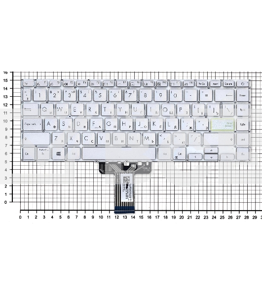 Клавиатура для ноутбука Asus K413JA серебристая с подсветкой