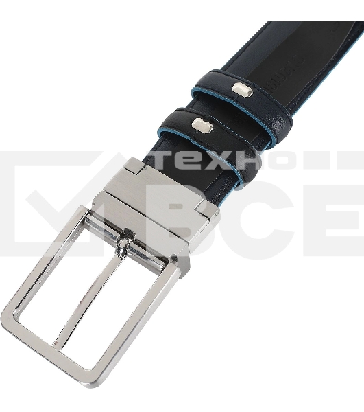 Ремень мужской Piquadro Blue Square CU2619B2/NBLU2, черный/темно-синий, натур.кожа