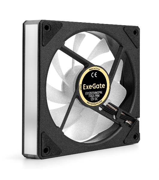 Вентилятор с подсветкой ExeGate EX12025HM3PM.FRGb.PRM (120x120x25 мм, FRGb, Hydraulic bearing (гидродинамический), 3pin+Molex, 1200RPM, 24dBA)
