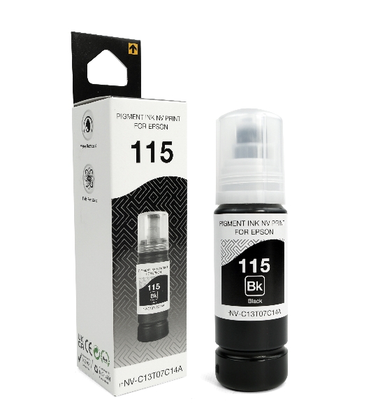 Чернила NVP 115 (NV-C13T07C14A) для Epson L8160, L8180 (70 мл) Black пигментные (в коробке) совместимые