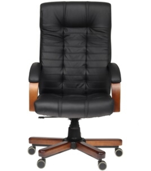 Кресло Бюрократ KB-10WALNUT/B/LEATH черный, кожа