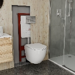 Комплект BAU 6 в 1: усиленная инсталляция BAU IDEAL, унитаз подвесной безободковый торнадо обратного потока Bau Dream Hurricane-2, сиденье микролифт, клавиша BAU Wheel антивандальная, нерж. сталь хром, фото11