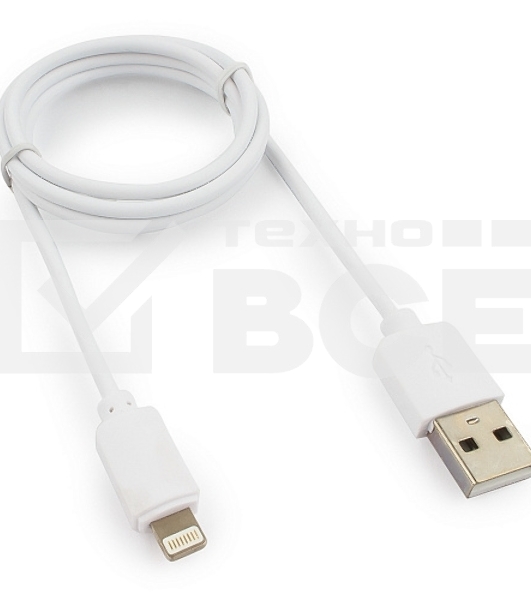 Кабель USB Гарнизон GCC-USB2-AP2-1M-W AM/Lightning, для iPhone5/6/7, IPod, IPad, 1м, белый, пакет