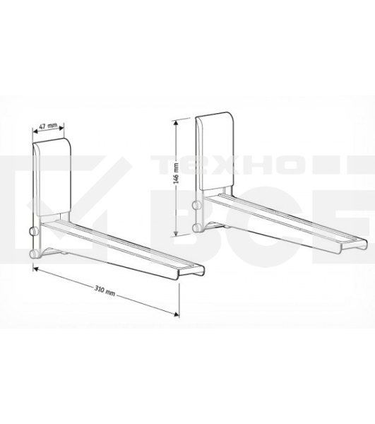 Кронштейн для СВЧ Holder MWS-2005 белый макс.40кг настенный фиксированный