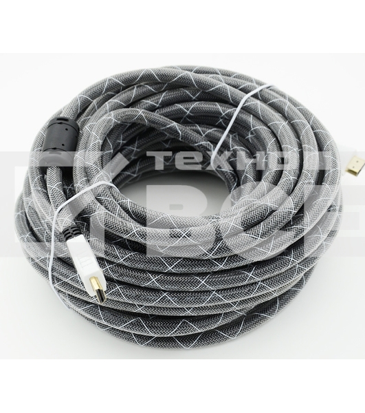 Кабель HDMI Ver.1.4 черный jack HDMI19 (m)/HDMI19 (m) 20м феррит.кольца позолоченные контакты