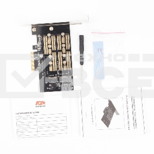 Адаптер AgeStar AS-MC02  PCI-E для M.2 SATA SSD+M.2 NVME SSD Card