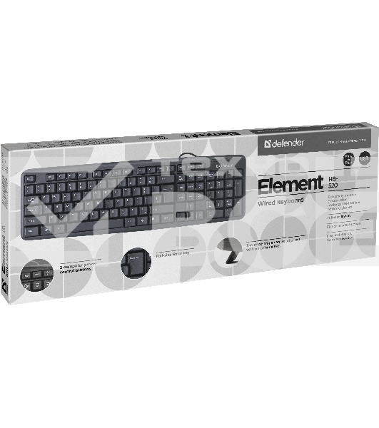 Клавиатура Defender Element HB-520 проводная, USB, черный