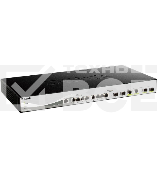 Коммутатор D-Link DXS-1210-12TC, 10 Gigabit Ethernet Smart Switch with 8-port 10GBASE-T + 2-port SFP + 2-port 10GBASE-T/SFP