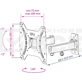 Крепеж Kromax OPTIMA-204 черный {Кронштейн для LED/LCD телевизоров 15