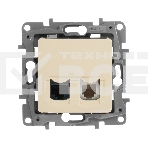 Розетка RJ11+RJ45 к. 5 UTP, сл. кость ETIKA Розетка RJ11+RJ45 к. 5 UTP, сл. кость, фото3