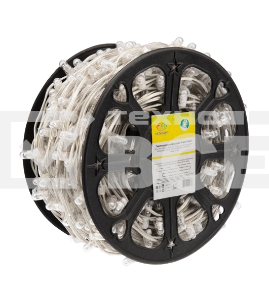 Гирлянда «LED Клип-лайт» 12 V, прозрачный ПВХ, 150 мм, цвет диодов Белый Flashing (Белый)
