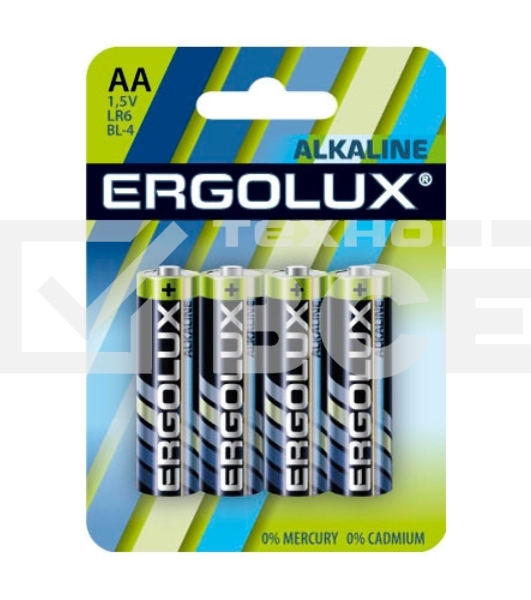 Элемент питания алкалиновый Ergolux LR6 BL-4 LR6 BL-4 1.5В Alkaline (блист.4шт)