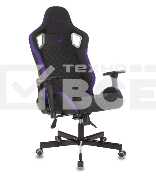 Кресло игровое Knight OUTRIDER черный/фиолетовый ромбик эко.кожа с подголов. крестовина металл