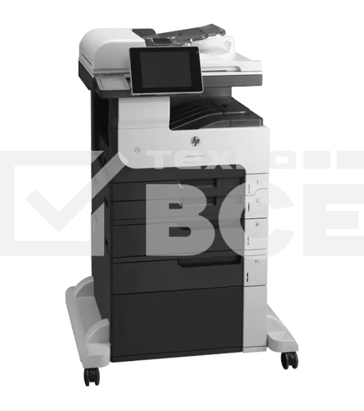 МФУ HP LaserJet Enterprise MFP M725f, лазерный принтер/сканер/копир/факс A3, 40ppm, 1200dpi, 1024Mb, 320Gb HDD, 5 trays 100+250+250+500+500, Cabinet, ADF100, Duplex, USB/LAN/FIH, Color LCD20i, 1y warr, repl. Q7830A M5035x, Q7831A M5035xs)