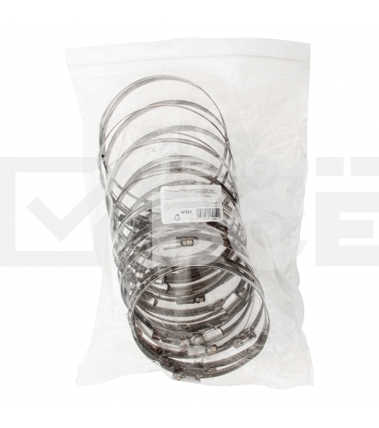 Хомуты Сибртех нержав, сталь, стандартное болтовое крепление 90-110 мм 25 шт/уп, ширина 9 мм