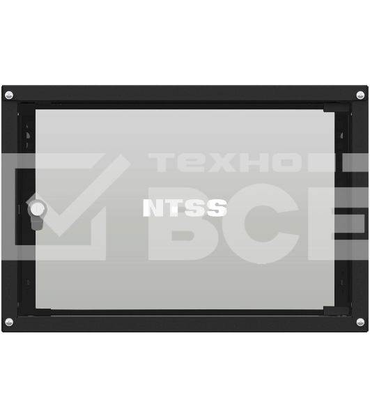 Шкаф коммутационный NTSS Lime (NTSS-WL6U5545GS-BL) настенный 6U 550x450мм пер.дв.стекл несъемн.бок.пан. 30кг черный 370мм 9.6кг 110град. 370мм IP20 сталь