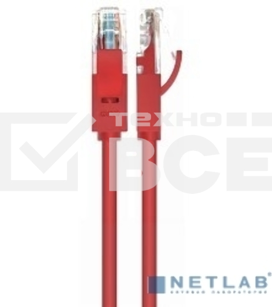 Патч-корд Greenconnect Патч-корд UTP прямой 3 m AWG24 кат.5е,  RJ45,  медь, литой (Красный), пластик пакет (GCR-LNC04-3.0m)