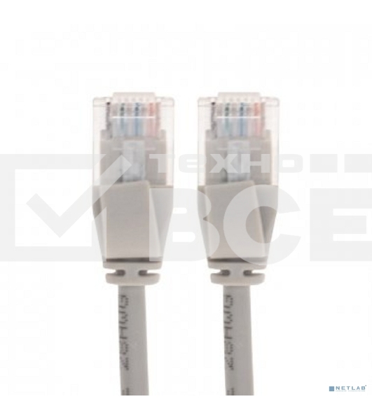 Патч-корд U/UTP REXANT категория 6A (10G), RJ45-RJ45, неэкранированный, 28AWG, LSZH, серый, 0.5 м