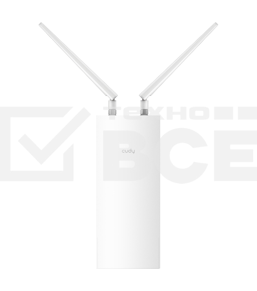 Точка доступа AX3000 High Power WiFi 6 Gigabit Outdoor Access Point, 2402Mbps at 5GHz + 574Mbps at 2.4GHz, 1 x Gigabit RJ45, 2 Detachable Antennas, 802.3at/802.3af PoE or 48V passive PoE, IP65 Waterproof, lightning protection, 48V passive PoE adapter incl