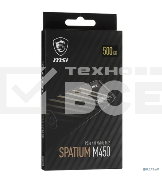 Накопитель SSD MSI PCIE 4.0 NVME M.2 500Gb SPATIUM M450 500Gb V1