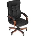 Кресло Бюрократ KB-10WALNUT/B/LEATH черный, кожа, фото17