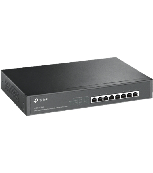 Коммутатор TP-Link TL-SG1008MP 8-портовый настольный/монтируемый в стойку гигабитный коммутатор с 8 портами PoE+