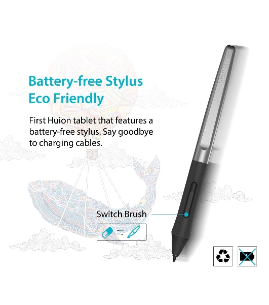 Планшет для рисования Huion Inspiroy H950P USB черный