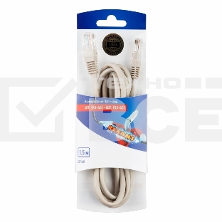 Rexant Пaтч-корд U/UTP, категория 5e, RJ45-RJ45, неэкранированный, PVC серый, 1,5м