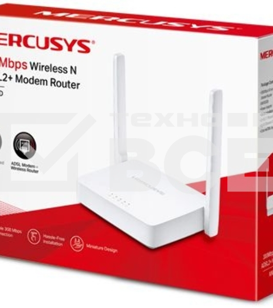 Роутер беспроводной Mercusys MW300D N300 10/100BASE-TX/ADSL