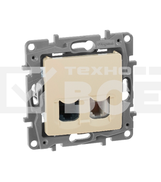 Розетка RJ11+RJ45 к. 5 UTP, сл. кость ETIKA Розетка RJ11+RJ45 к. 5 UTP, сл. кость