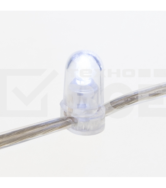Гирлянда «LED Клип-лайт» 12 V, прозрачный ПВХ, 150 мм, цвет диодов Белый Flashing (Белый)