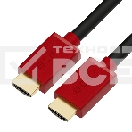 Кабель GCR 3.0m HDMI версия 2.0, HDR 4:2:2, Ultra HD, 4K 60 fps 60Hz/5K*30Hz, 3D, AUDIO, 18.0 Гбит/с, 28/28 AWG, OD7.3мм, тройной экран, черный, красные коннекторы, GCR-HM451-3.0m GCRКабель 3.0m HDMI версия 2.0, HDR 4:2:2, Ultra HD, 4K 60 fps 60Hz/5K*30Hz, фото4