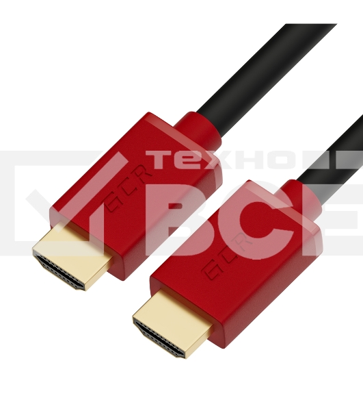Кабель GCR 3.0m HDMI версия 2.0, HDR 4:2:2, Ultra HD, 4K 60 fps 60Hz/5K*30Hz, 3D, AUDIO, 18.0 Гбит/с, 28/28 AWG, OD7.3мм, тройной экран, черный, красные коннекторы, GCR-HM451-3.0m GCRКабель 3.0m HDMI версия 2.0, HDR 4:2:2, Ultra HD, 4K 60 fps 60Hz/5K*30Hz
