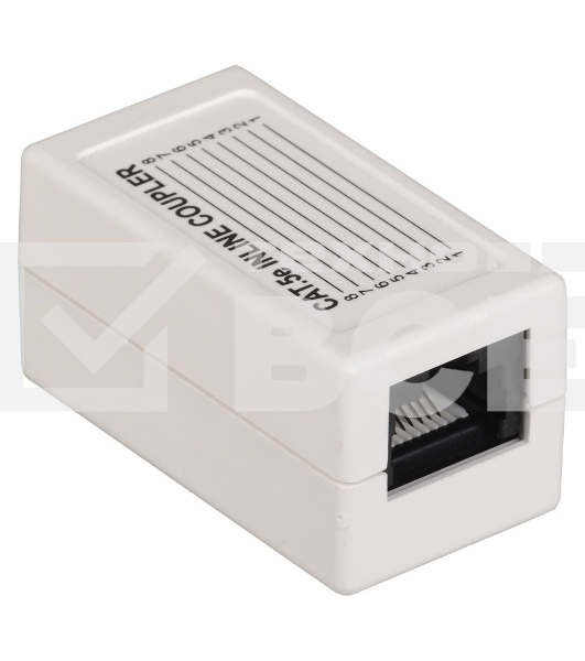 Проходной адаптер ITK кат.5E UTP, тип RJ45-RJ45 (8P8C), белый