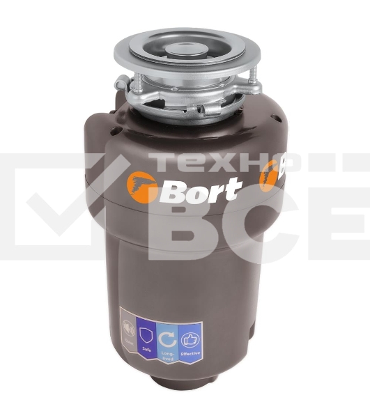 Измельчитель пищевых отходов Bort TITAN 5000 (Control) Мощность л.с. 0,75 ; 560 Вт; 5,2 кг/мин; 3200 об/мин; 1400 мл; Металл ; набор аксессуаров 5 шт [93410259]