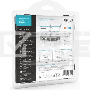 Лента светодиодная Basic Gauss 12V 8W/m 900lm/m 4000K IP20 LED 3m 1/100