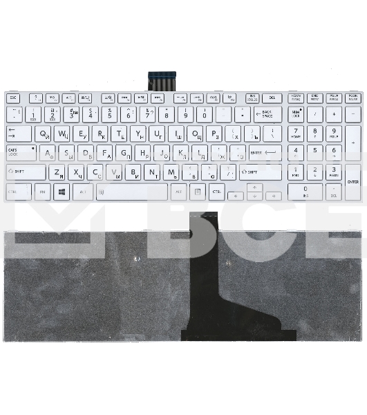 Клавиатура для ноутбука Toshiba Satellite L850 L875 L870 L855 белая c белой рамкой