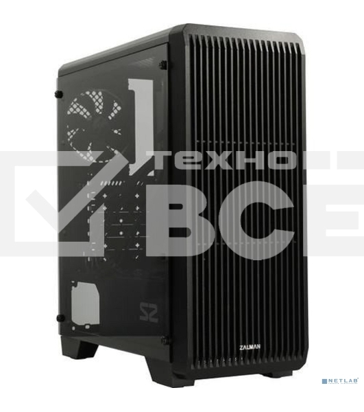 Компьютерный корпус MidiTower Zalman S2 TG TEMPERED GLASS WINDOW black (ATX, mATX, Mini-ITX, USB2.0 x2, USB3.0x1, без БП) (S2 TG)