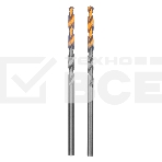Сверло спиральное по металлу 2,5 x 57мм, Р6М5, Golden Tip, 2шт. Denzel, фото3
