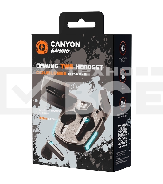 Наушники игровые  CANYON headset Doublebee GTWS-2 Gaming Black