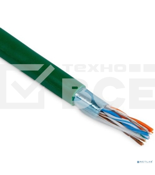 Кабель витая пара F/UTP, CAT 5e, нг(А)-LSLTx, 4х2х0,52мм, 24AWG, INDOOR, SOLID, зеленый, 305м Rexant