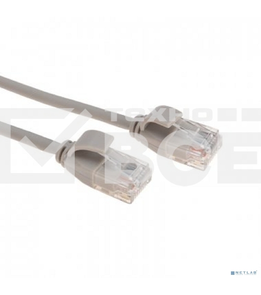 Патч-корд U/UTP REXANT категория 6A (10G), RJ45-RJ45, неэкранированный, 28AWG, LSZH, серый, 0.5 м