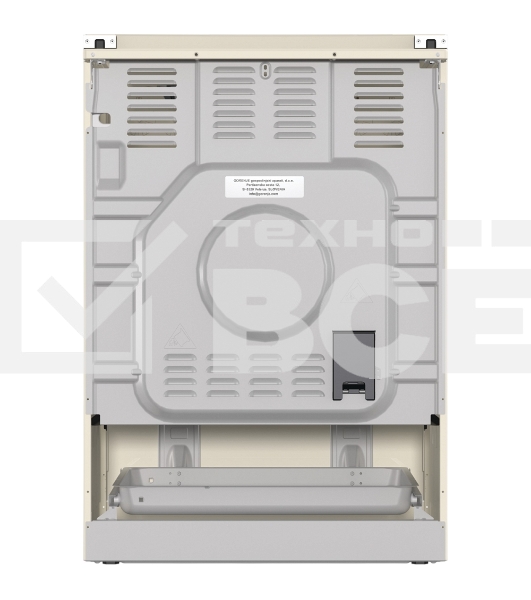 Газовая плита Gorenje GKS6C71CLI, электрическая духовка, металлическая крышка, чугун, слоновая кость