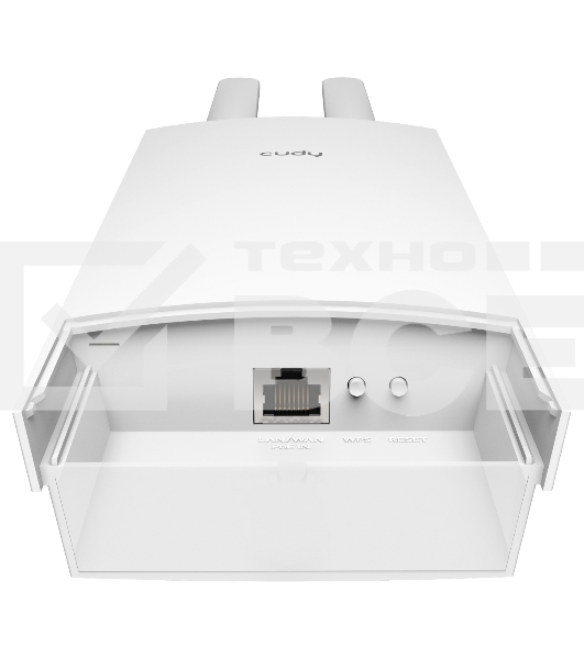 Точка доступа AX3000 High Power WiFi 6 Gigabit Outdoor Access Point, 2402Mbps at 5GHz + 574Mbps at 2.4GHz, 1 x Gigabit RJ45, 2 Detachable Antennas, 802.3at/802.3af PoE or 48V passive PoE, IP65 Waterproof, lightning protection, 48V passive PoE adapter incl