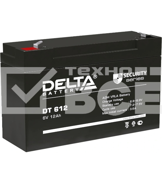 Аккумуляторная батарея Delta series DT, DT 612, voltage 6V, capacity 12Ah (discharge 20 hours)