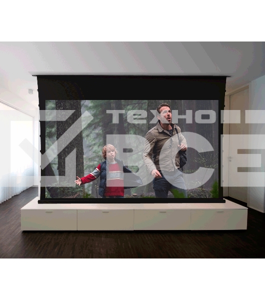 Экран для проектора S'OK SCPSMC-221X125ED45GF для встраивания в потолок моторизованный 100'' с боковым натяжением, полотно Grey Fiberglass, экстрадроп 45см