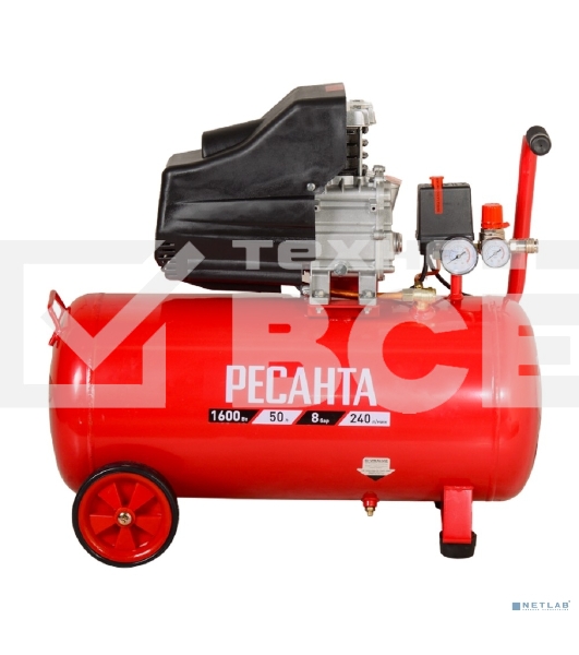 Компрессор поршневой Ресанта КП-50/240М масляный 240л/мин 50л 1600Вт красный/черный