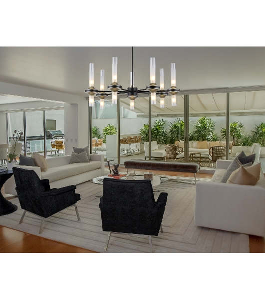Люстра Ambrella light LH55353/14 BK/CGD/CL черный/золото/прозрачный G9/14 max 30W D750*690