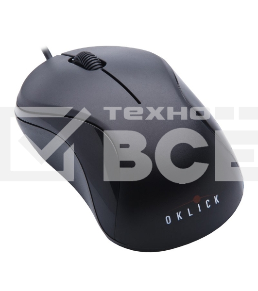 Мышь проводная Oklick 115S черный, 1200 dpi, USB, кнопки - 3