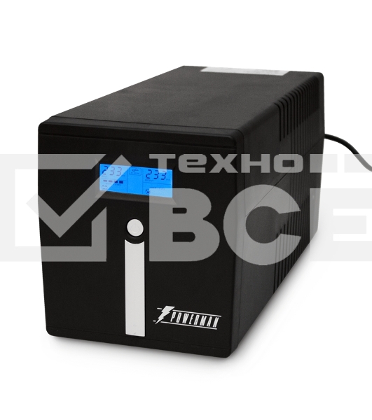 Источник бесперебойного питания PowerMan Smart Sine 1000 black (Pure Sine Wave/LCD Display/USB/Software/RJ11/45)
